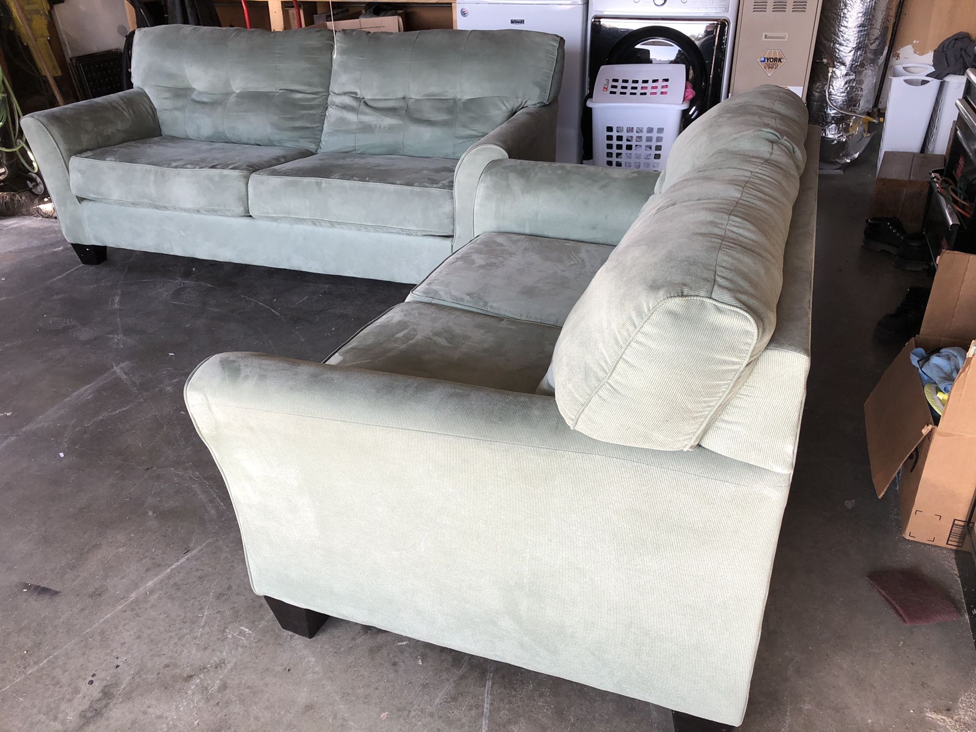 Gorgeous seafoam colored couch & loveseat