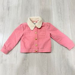 3T Toddler OshKosh Girls Pink Corduroy Sherpa Collar Jacket
