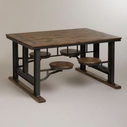 Real wood & metal cafeteria style table
