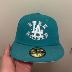 New Era,Dodgers Hat X Born And Raised, Teal/Pink, 7 1/2