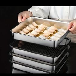 3 Pack Large Stainless Food Storage Containers NEW