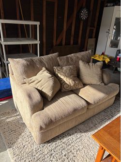 Lots of cheap stuff (couch, fridge, coffee table, storage shelf)