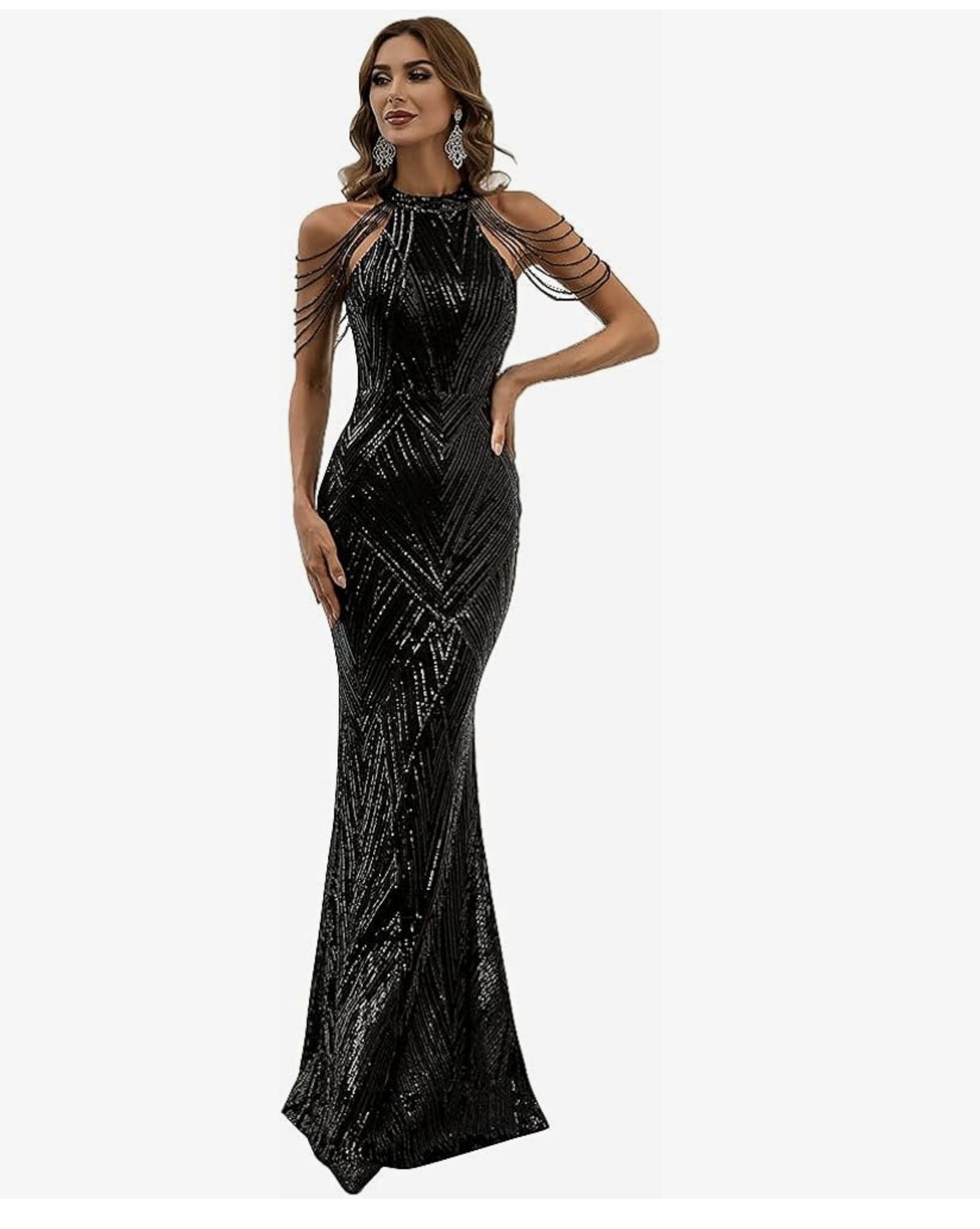 Black Sequins Dress