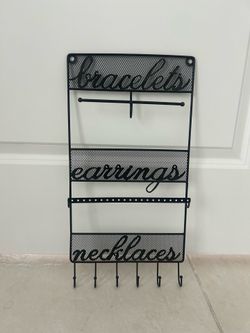 Jewelry Organizer Black Metal Rack
