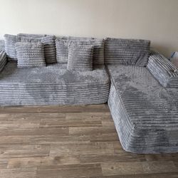 Light Grey Boneless Sectional Couch