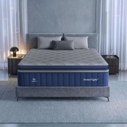 New Sweetnight CoolNest Hybrid Cali King Mattress 14 Inch, Cooling Pillow Top Cool Night Sleep for Hot Sleeper, 7-Zone Ergo Support for Pressure Relie