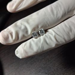 Moissanite 5mm stud earrings screw backs.