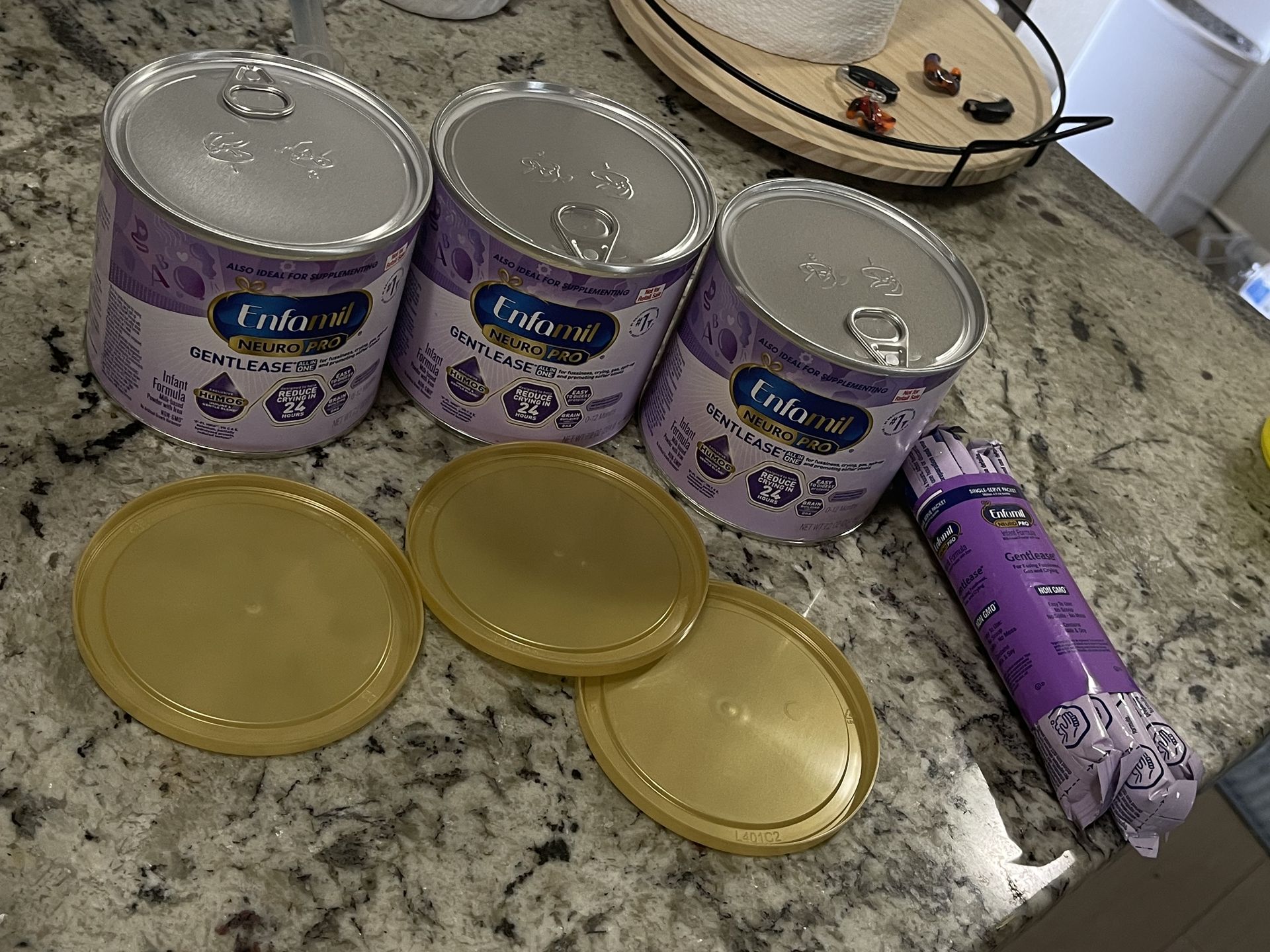 Enfamil gentleease sample cans + travel packets 4 pck