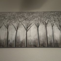 White & Grey Forest Painting
