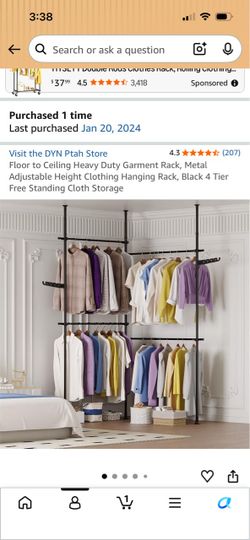 DYN Ptah Floor-to-Ceiling Metal Garment Rack
