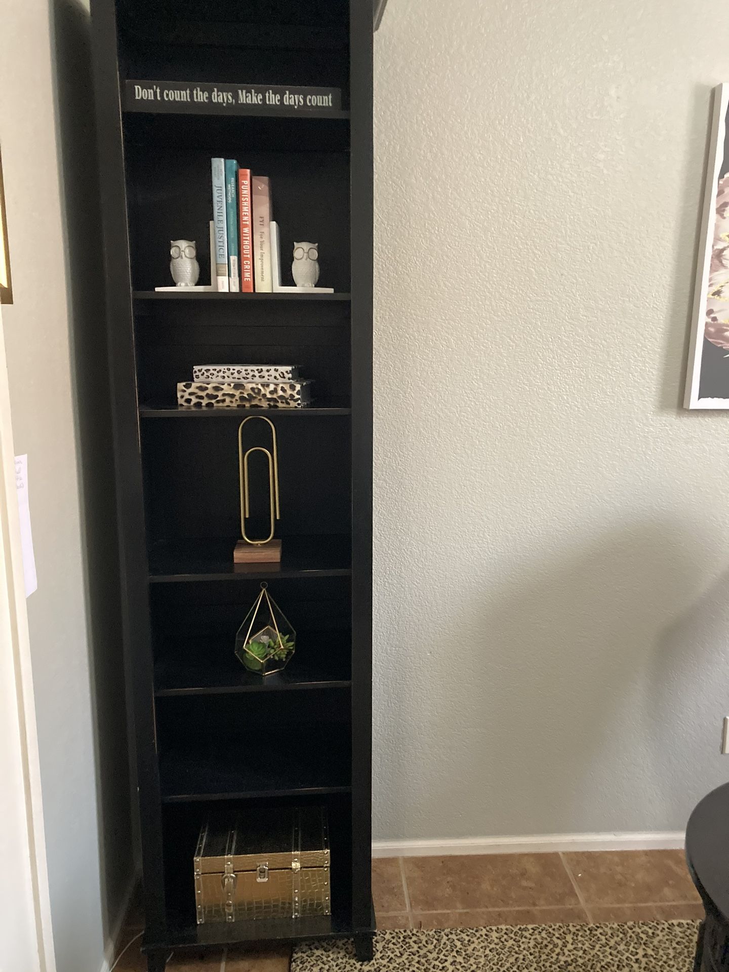 2 Black Matching Book Shelves