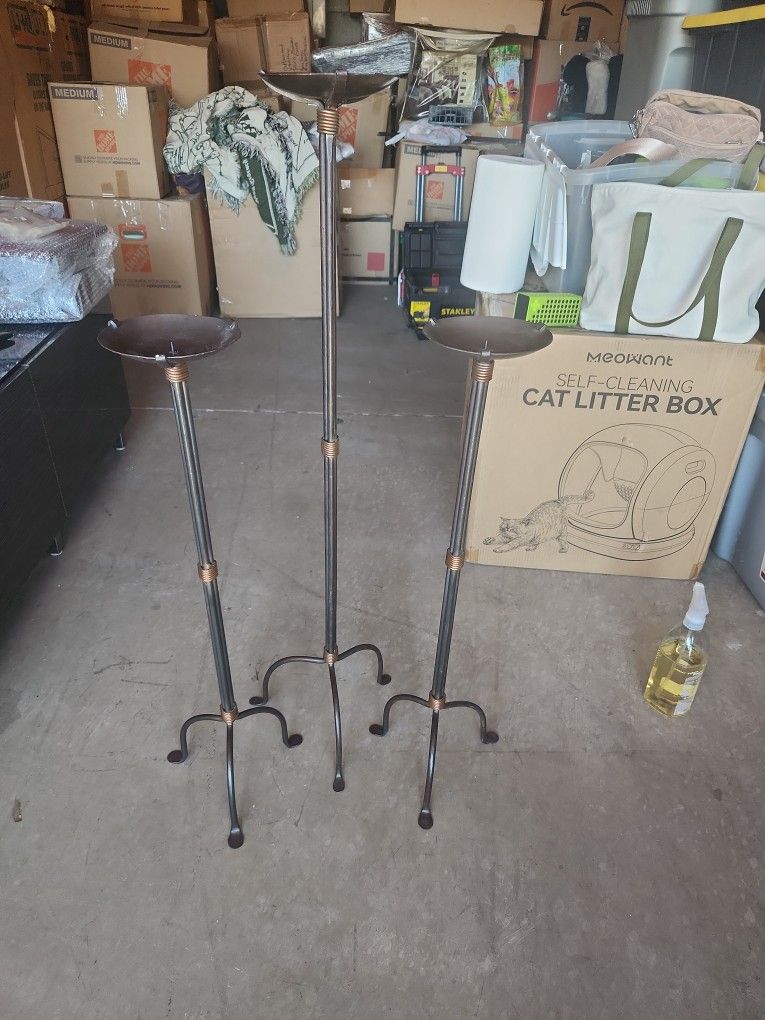 3 Floor Standing Candle Holders