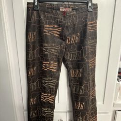 Vintage Embroidered Leather Pants