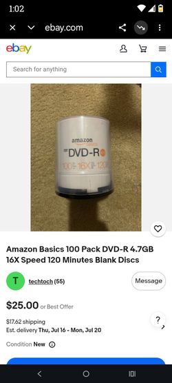100 pack of DVD-R 4. 7