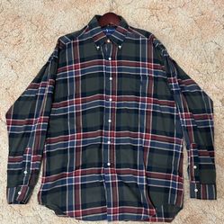 New Ralph Lauren Blaine Plaid Collar Shirt  Size - Medium 