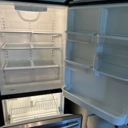 stainless steel whirlpool fridge