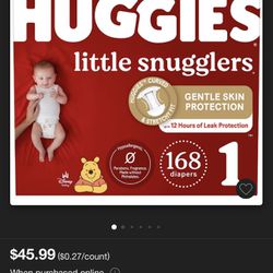 Huggies Size 1 Diapers (126 Total Diapers)