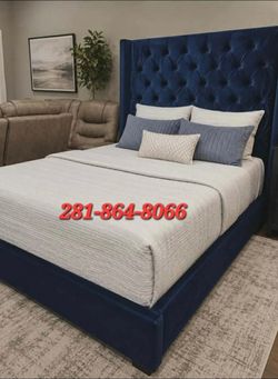 New Blue Queen Bed Frame