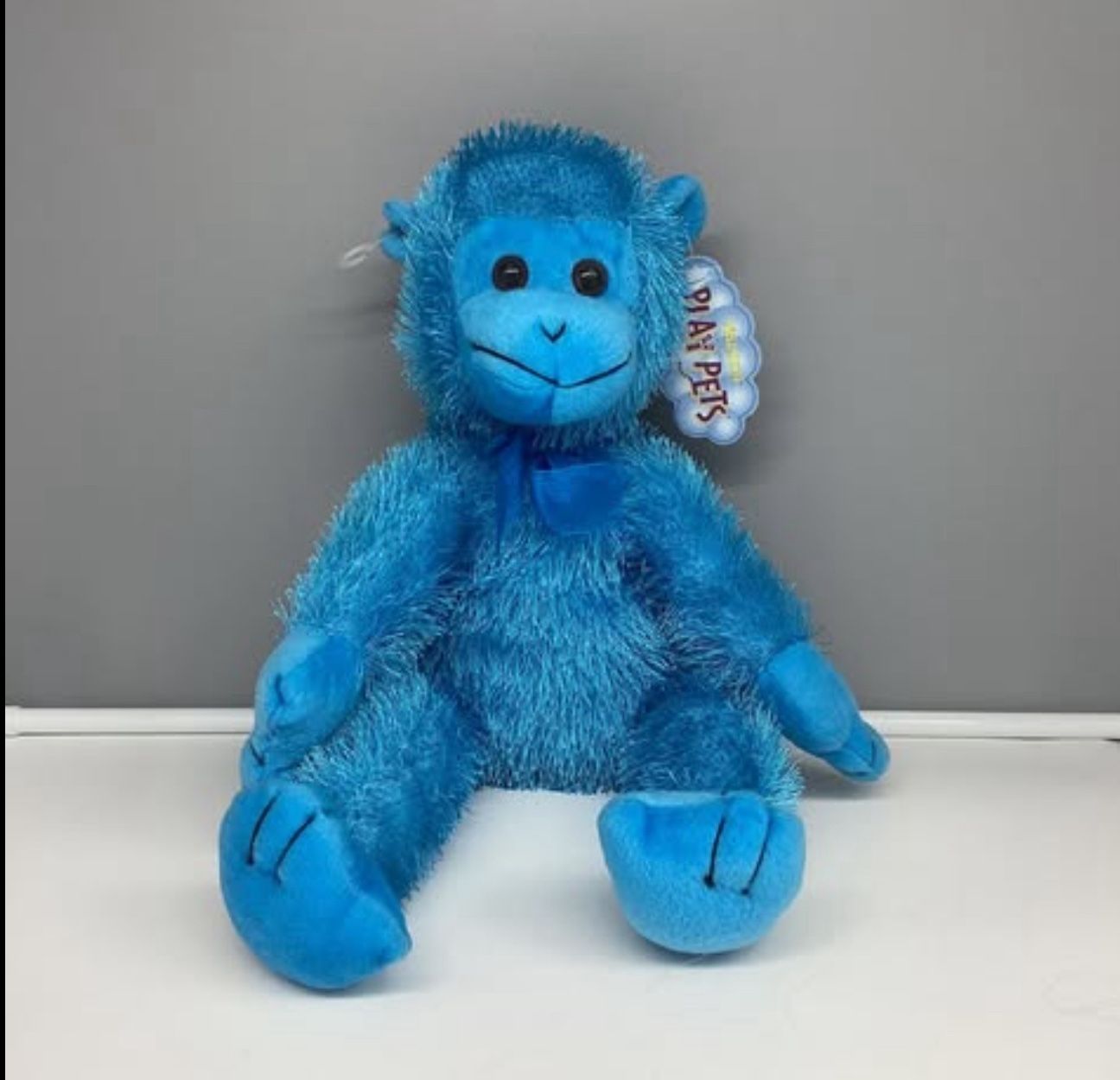 15” 2002 Kelly Toy NWT Kuddle Me Toy Play Pets Blue Shaggy Monkey Rare