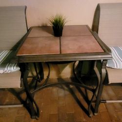 PRICE REDUCED! High Top Outdoor Table With Two Chairs!