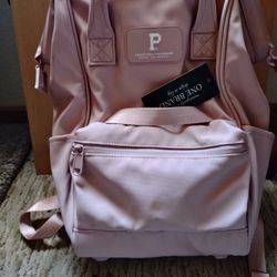 Portland Gear Pink Leather Backpack.