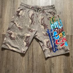 Desert Camo Graffiti Cookies Sweat Shorts