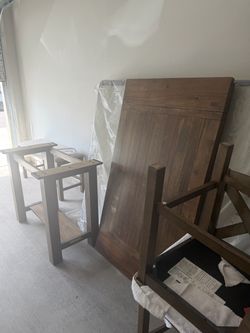 Rustic Wood Farmhouse Dining Table Disassembled