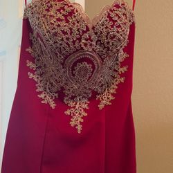 Red Long Dress Size S-M