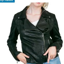 Marrakech Women's Zoe Distressed Scuba Suede Moto Jacket

