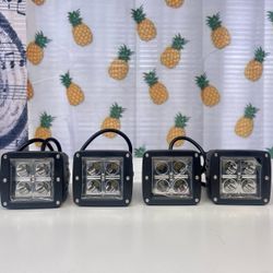 4 Inch LED Light Bar 4pcs 16W Flood Cube LED Work Light Pod Off Road Light LED Fog Light Compatible for Truck Boat Pickup SUV ATV UTV Waterproof IP68