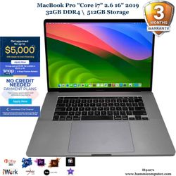 MacBook Pro "Core i7" 2.6 16" 2019, 32GB, 500GB Radeon Pro 5500 "H91271"