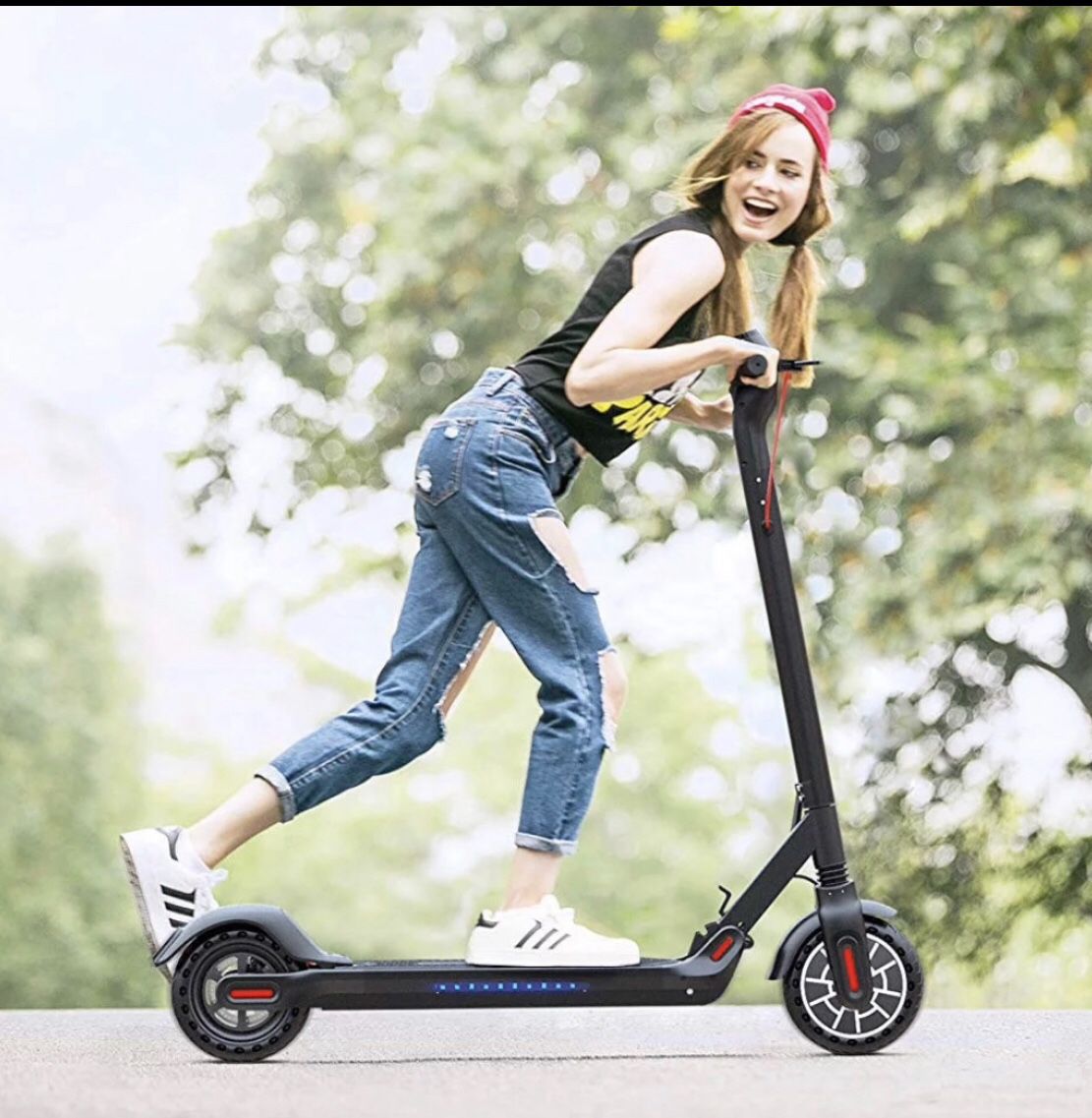 350w Max 20mph High Speed Riding Folding Electric Scooter 8.5in Wheels LED Display