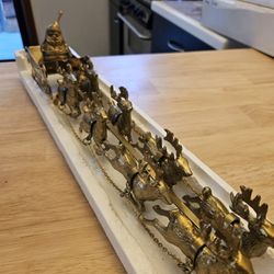 Solid Brass Reindeer With Sleigh