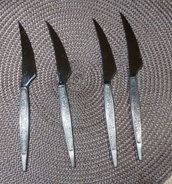 vintage mid-century modern stainless steel steak knives