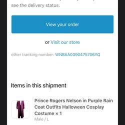 Prince Rogers Nelson in Purple Rain Coat Outfits Halloween Cosplay Costume × 1 Male / L