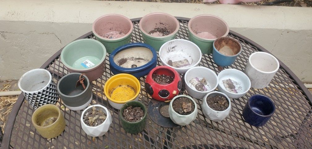 Assorted Small Ceramic Flower Pots