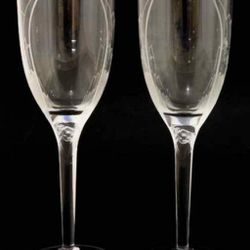 2 LALIQUE Champagne Flutes