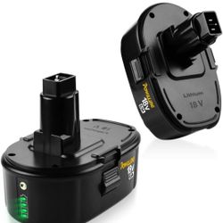 Powilling 2Pack 18V Lithium-Ion Replace Battery for DEWALT, 18 Volt 6.5Ah XRP DC9096 Batteries Compatible with DC9098 DC9099 DW9095 DW9096 DW9098