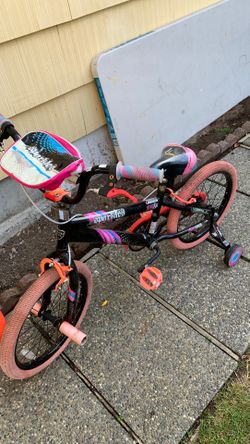 Girls Sparkles Bike with Training Wheels