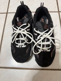 Skechers D'Lites Black Rose Gold Sneakers