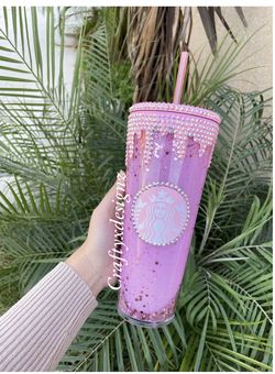 Starbucks Cup / Pink Snowglobe Tumbler 