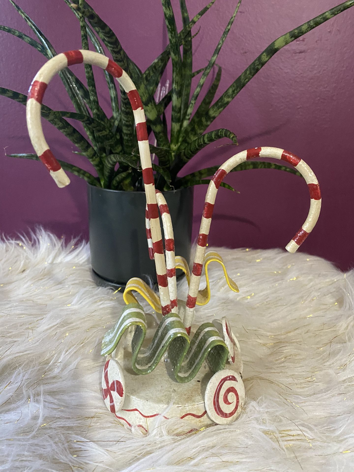 Christmas Decor Candy Candle Display Center Piece