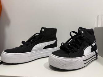 Puma black & white platform high-top sneakers