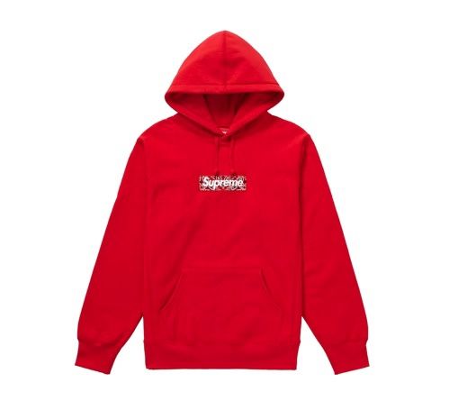 Supreme FW19 Bandana Box Logo Hoodie RED Size XL DS New in Bag Authentic 