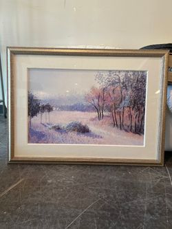 Ellen Gunn Signed Lithograph in Gilded Frame