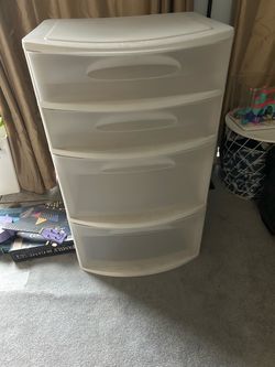 White Plastic 4-Drawer Storage Tower