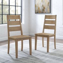 NEW IN BOX Crosley Joanna 2 Chairs - Rustic Brown Ladder Back Dining Chairs - Model CF501217-RB