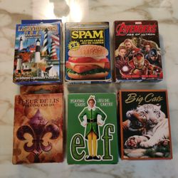 SIX COLLECTIBLE PLAYING CARDS DECKS