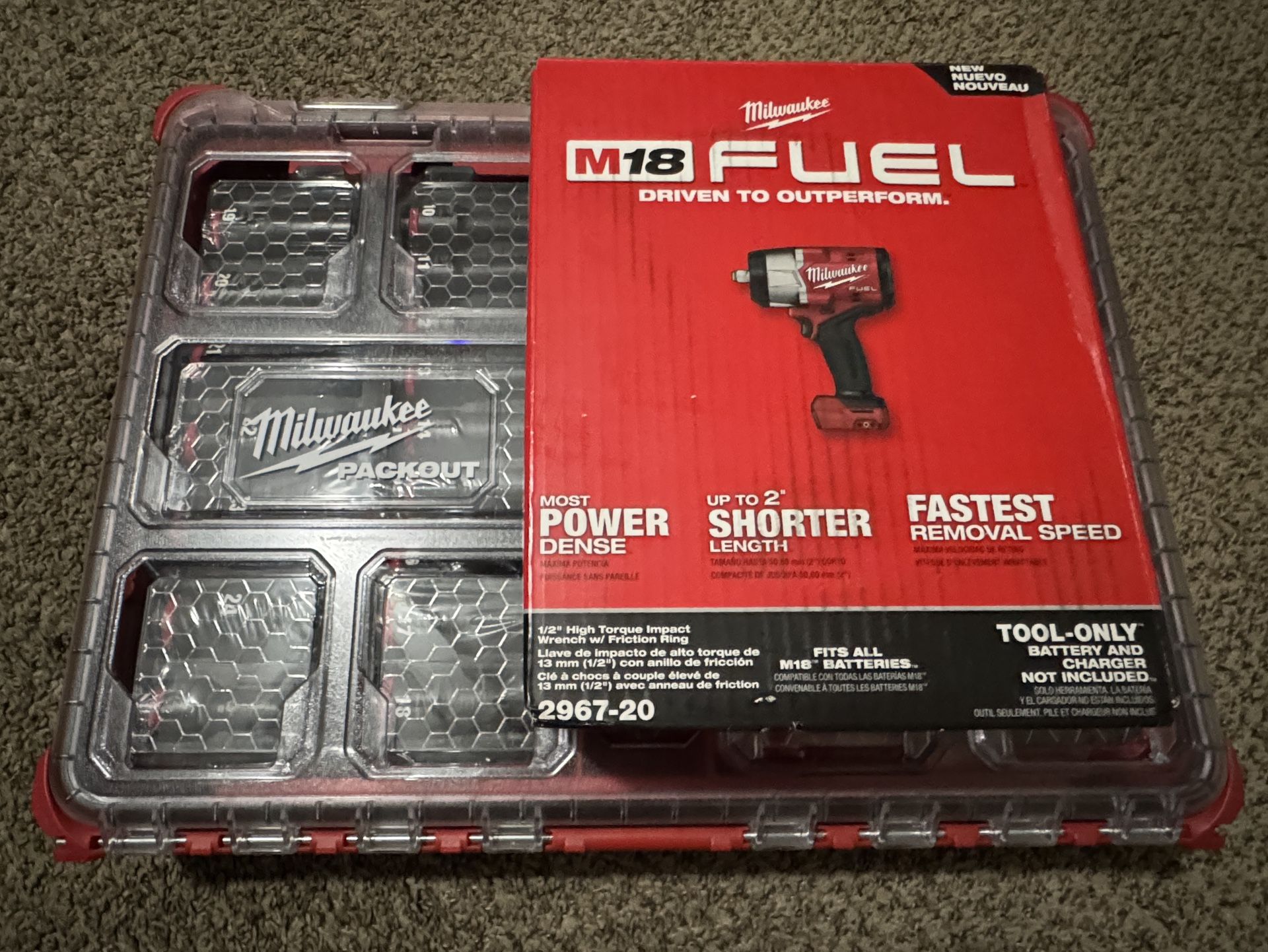 Milwaukee M18 1/2 High Torque Impact Wrench & Socket Set