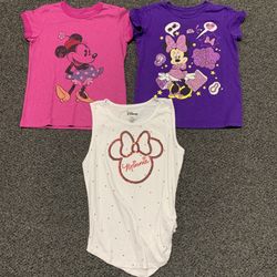 Bundle of Minnie Mouse girls shirts (14) and sequined tank top (14/16)